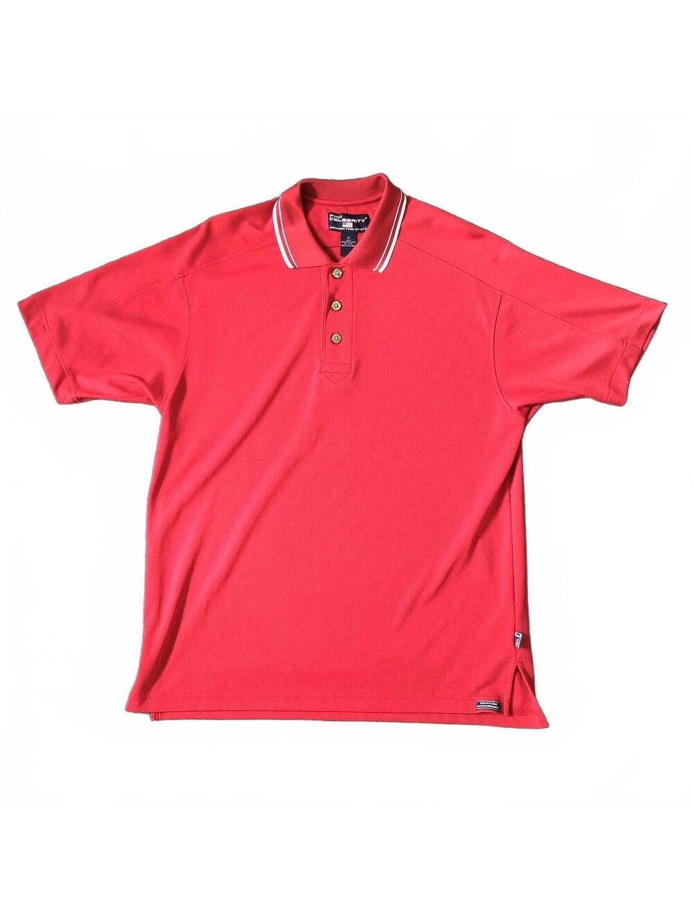 Pro Celebrity Red Moisture Management Polo Shirt Size M
